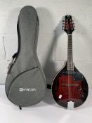 A pre-owned Vangoa 8 string mandolin guitar and soft case.