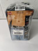 An as new three packs of Levi's boxer briefs, large, four pairs per pack, (8720245781848).