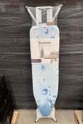An as new Brabantia Ironing Board B 124 x 38 cm, for steam iron - Ice Water.