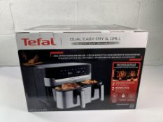 A Tefal Dual Easy Fry and Grill air fryer, double door 8.3L EY905D.