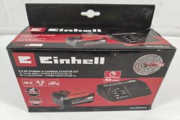 An as new Einhell starter kit - 1 x 5.2ah battery and 1 x power fast charger 4A, boxed.