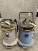 Two pre-owned industrial wet vacuums.