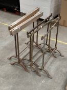 Five pre-owned metal workshop trestles.