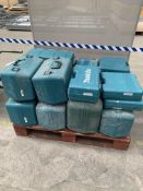 Eighteen empty Makita tool cases.