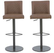 Two x Swivel Bar Stools in Tan. RRP £500. 45W x 53D x 84H cm. Comfort meets character in this height