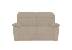 Two-Seater Fabric Sofa. Beige. RRP £895. 168W x 100D x 100H cm. High-back and lumbar support plus cu