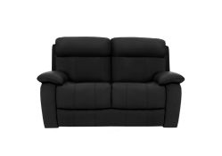 A 100% leather two-seater sofa. Black. RRP £1395. 168W x 100D x 100H cm.