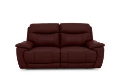A 100% leather Three-Seater Leather Sofa. Ruby. RRP £1345. 203W x 98D x 103H cm. Seat cushions are f