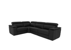 Nicoletti Italian Small Leather Corner Sofa RRP £4745. In Charcoal Leather. Can be L or R handed. 28