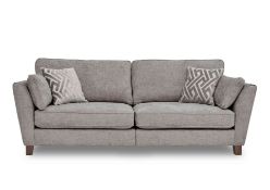 Four-Seater Split Frame Sofa in Ivory fabric. RRP £1995. 236W x 99D x 87H cm. Handmade in the UK. Th