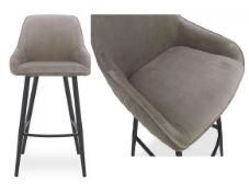 One x Velvet Bar Stool in Taupe Velvet. RRP £200. 52W x 55D x 99H cm. A fabulous bar stool for your