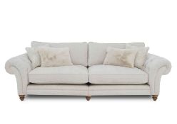 Boutique Grand Split Frame Classic Back Sofa in Darwin Silver. RRP £2695. 280W x 106D x 90H cm. Gorg