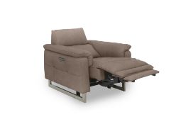 Fabric Power Recliner Chair with Telescopic Headrest Dexter Shadow.RRP £1245. 94W x 99D x 97H cm. Fa