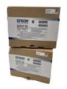 Two as new Epson ELPLP93 Projector Lamps (P/N: V13H010L93 EAN: 8715946614021) (Boxes sealed).