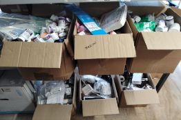 Six boxes of assorted medical products (mainly includes in-date items but may have some out-of-date