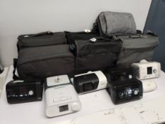 Seven pre-owned CPAP Machines to include Phillips Respironics and ResMed.