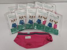 Ten as new VetMedWear recovery suits, wound protection clothing for pets post-surgery, size S.