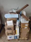 A pallet of assorted medical items to include surgical equipment, gloves and other related products