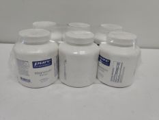 Six tubs of Pure Encapsulations Magnesium (glycinate) food supplement (180 capsules per tub, EAN: 76