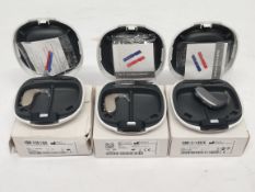 Three as new Oticon hearing aids to include 1x Xceed 1 BTE and 2x Engage BTE.