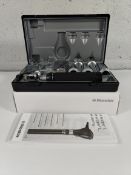 An as new Riester 3.5v xenon otoscope with C-handle, comes with two lithium batteries (REF: 3860).