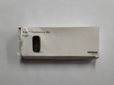 An as new Phonak Roger Touch Screen Mic 3 (REF: 056-3034-P5). Damaged box.