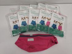Ten as new VetMedWear recovery suits, wound protection clothing for pets post-surgery, size S.