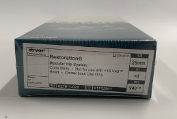 As new Stryker Orthopaedics Restoration Modular Hip System (REF: 6276-1-025) Size: 25mm, HT: +0, TRP
