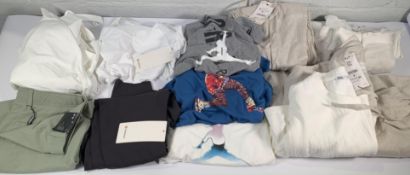 A quantity of as new clothing with tags to include 3 x Jumpman Jordan, 6 x Zara, 2 x Lululemon, vari