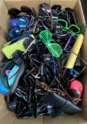 A quantity of assorted unbranded sunglasses and related (one box).