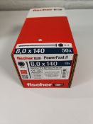 Six boxes of 50, Fischer PowerFast FPF II WTP 8.0 x 140 BC 50 flange head TX star recess partial thr