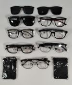 Eleven Carrera related items: seven pairs of glasses (various models and lenses), two polarized magn