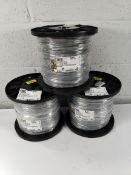 Three reels of Alpha Wire 1895C SL001 used for internal wiring of electronic equipment (1000FT per r
