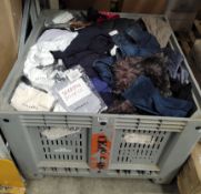 A stillage of assorted pre-owned clothing and related (stillage not included).