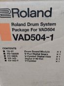 Three parts of an as new Roland VAD504 Acoustic Design V-Drum Kit; includes VAD504-1, VAD504-2 and K