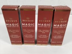 Four Besque Magic Luxury body oils - firms, tightens and hydrates skin - 100ml pump bottles, boxed (