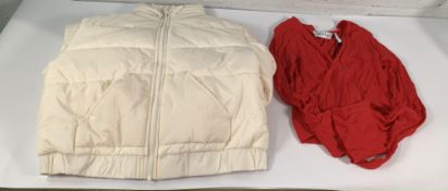 Two items of women's as new N-IN clothing to include a cropped puffer jacket, off white size S and a