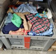 A stillage of assorted pre-owned clothing and related (stillage not included).