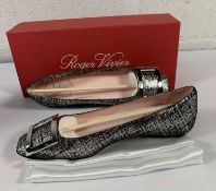 A pair of women's as new Roger Vivier flat shoes, Size EU 36, boxed.