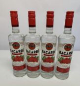 Four Bacardi Raspberry spirit drink (69% rum) 4 x 700ml.