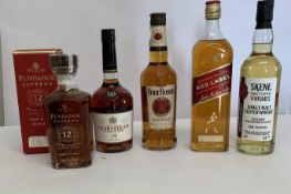 Bunnaghabhain Skene single malt whisky 700ml, Fundador Supremo 12yr solera gran reserve brandy, Cour