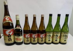 Four Hakutsuru Junmai Japanese Sake 1 x 1800ml 3 x 720ml, three Sho Chiku Bai classic Junmai Sake 3