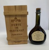 Ferte De Partenay 1937 Grand Armagnac 700ml cased in wooden box.
