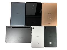 Assorted pre-owned Samsung tablets sold for parts only (All items iCloud account locked).