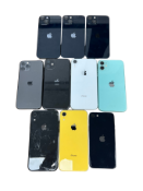 Assorted pre-owned Apple iPhones sold for parts only (All items iCloud account locked).
