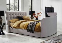 Attol King, TV Bed Frame. RRP £2,299. With its comfortably angled and cushioned headboard and Dolby