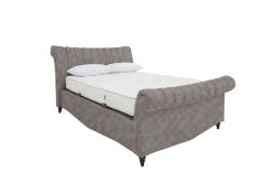 Tago King Ottoman Bed Frame. Dapple Silver. RRP £1,699. With its gorgeous curves and beautiful fluti