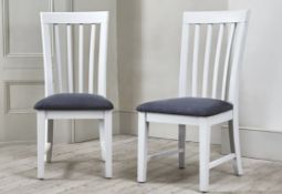Hampton Pair of Wooden Dining Chairs. RRP £299. Thanks to the beautiful painted finish and upholster