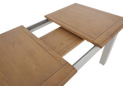 Solid American Oak Rectangular Extending Dining Table. RRP £699. 140-180cmW x 95D x 78H cm. Beautifu