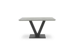 Stone finish Dining Table. RRP £599. 135W x 80D x 76H cm. On-trend contemporary dining style. This c